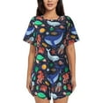 thumbnail image 1 of Naloa The Underwater World Women's Short-Sleeved Pajama Set, Loungewear, Summer pajamas, Breathable Cozy - 3X-Large, 1 of 9