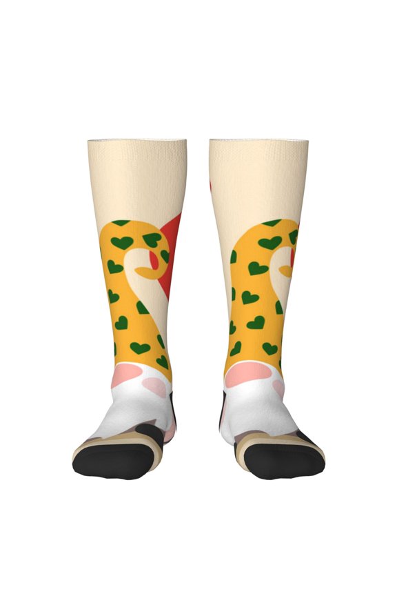 Three Gnomes With Balloons Knee Socks, High Socks Long Stretchy Sock Women Knee High Stocking, Long Socks for Women