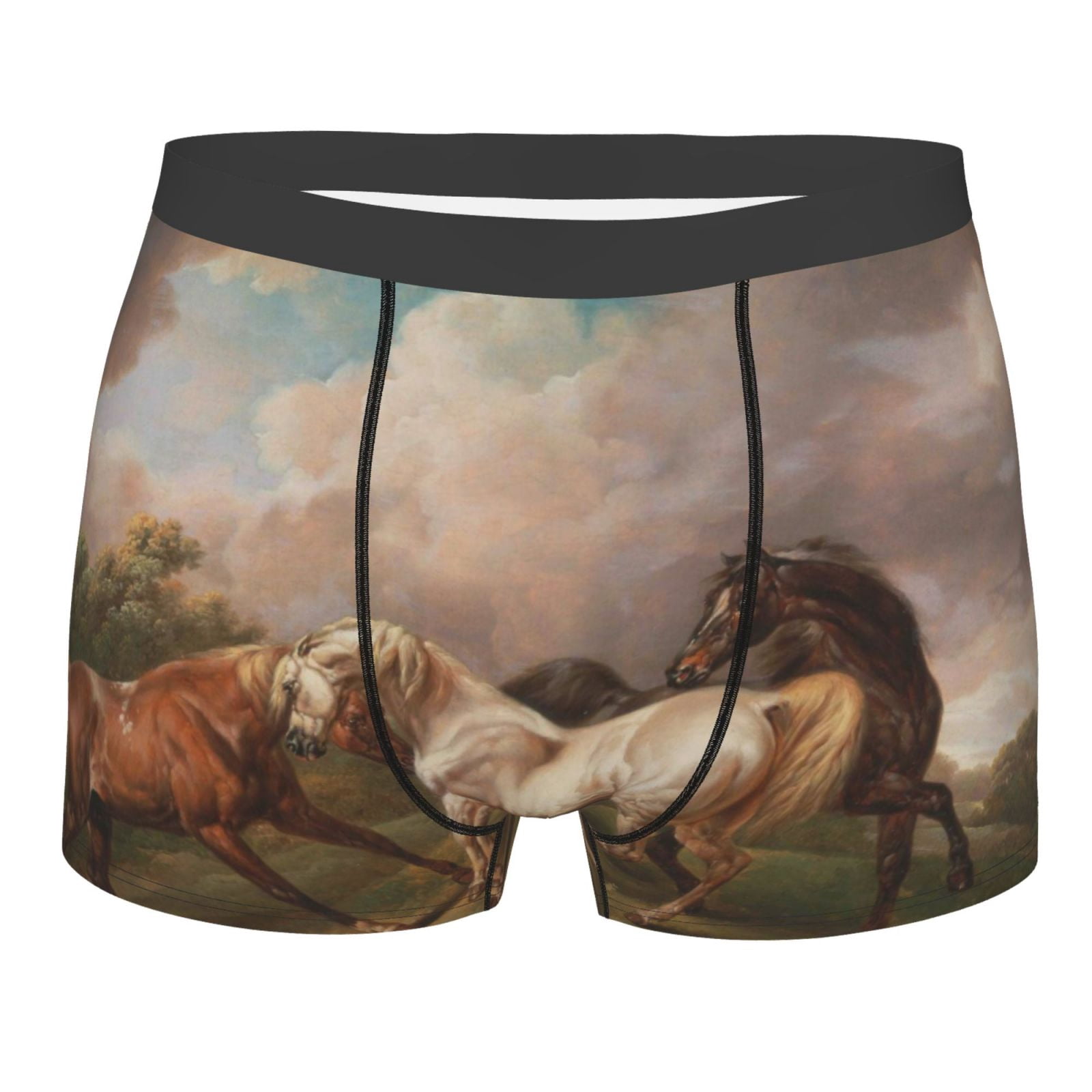 Naloa Three Horses Oil Painting Print Mens Underwear Boxers for Men