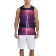 thumbnail image 1 of Naloa Thunderstorm Violet Purple Basketball Jersey Reversible Men's Mesh Athletic Sports Shirts Training Practice S-4XLX-Large, 1 of 6