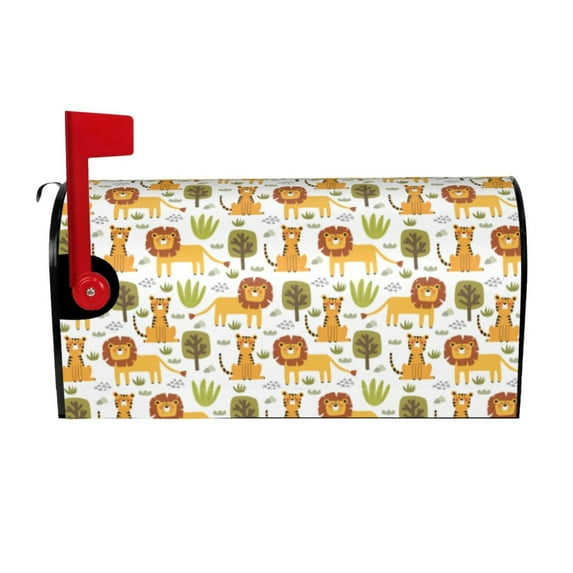 Naloa Tiger Lion Mailbox Covers Magnetic Post Box Cover Post Letter Box Cover Garden Decor-21x18 in