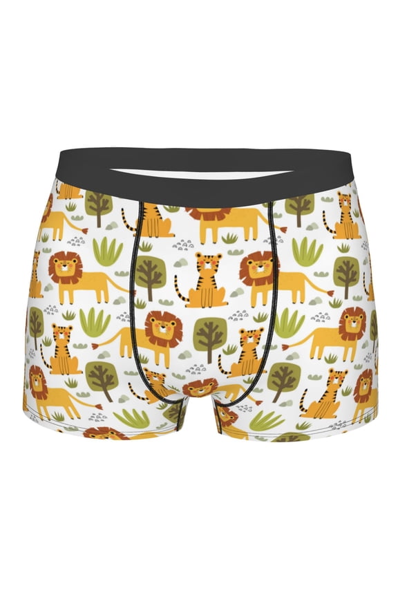 Tiger Lion Print Mens Underwear - Boxers for Men, Classic Briefs for Men