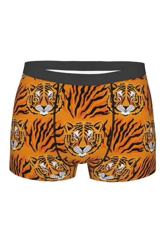 Tiger Print Mens Underwear - Boxers for Men, Classic Briefs for Men