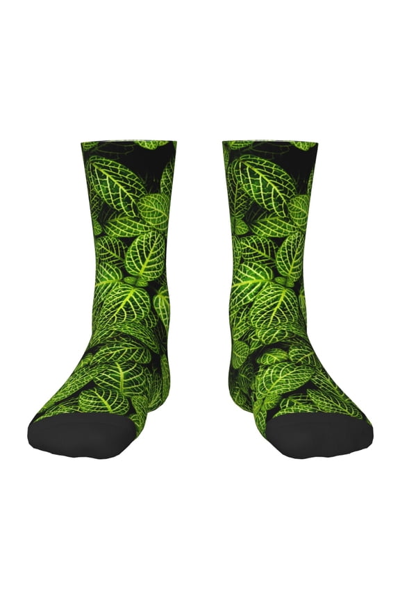 Tiny Green Fern Leaves Kids Socks Unisex Kids and Toddlers' Crew Socks, ,1 Pairs