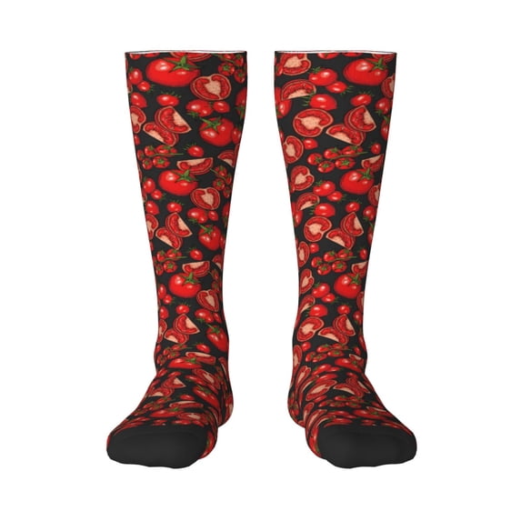 Naloa Tomato Thigh High Socks Extra Long Stretchy Sock Women Over Knee High Opaque Stocking Daily Wear