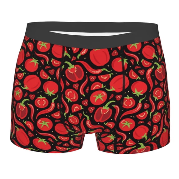 Naloa Tomatoes And Chili Print Mens Underwear - Boxers for Men, Classic Briefs for Men