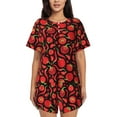 thumbnail image 1 of Naloa Tomatoes And Chili Women's Short-Sleeved Pajama Set, Loungewear, Summer pajamas, Breathable Cozy - 3X-Large, 1 of 9