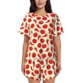 thumbnail image 1 of Naloa Tomatoes And Chili Women's Short-Sleeved Pajama Set, Loungewear, Summer pajamas, Breathable Cozy - 4X-Large, 1 of 9