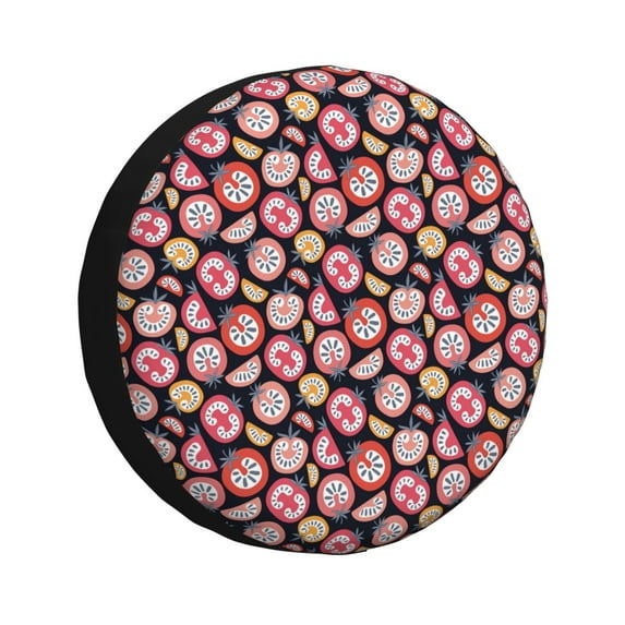 Naloa Tomatoes PVC Leather Spare Tire Wheel Cover for Car Truck SUV Camper Trailer Universal Fit many size16 inch