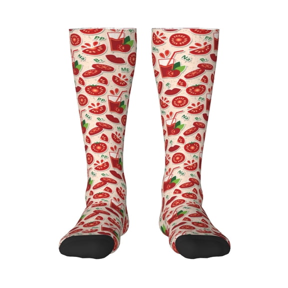 Naloa Tomatoes Thigh High Socks Extra Long Stretchy Sock Women Over Knee High Opaque Stocking Daily Wear