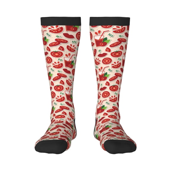 Naloa Tomatoes Thigh High Socks Extra Long Stretchy Sock Women Over Knee High Opaque Stocking Daily Wear