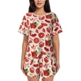 thumbnail image 1 of Naloa Tomatoes Women's Short-Sleeved Pajama Set, Loungewear, Summer pajamas, Breathable Cozy - 3X-Large, 1 of 9