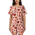 thumbnail image 1 of Naloa Tomatoes Women's Short-Sleeved Pajama Set, Loungewear, Summer pajamas, Breathable Cozy - 3X-Large, 1 of 9