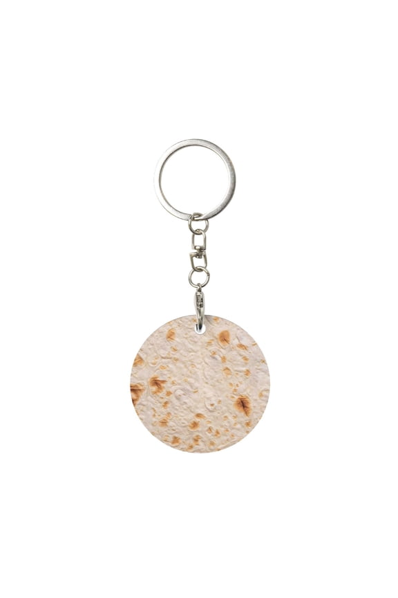 Tortilla Print Round Keychain Keychain Key Ring, Key Tag, Key Chain Bulk for Gift Accessories (Round)