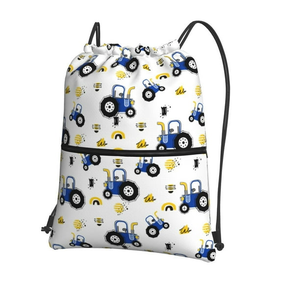 Naloa Tractor And Vehicle Drawstring Backpack String Bag Cinch Water Resistant for Gym Shopping Sport Yoga