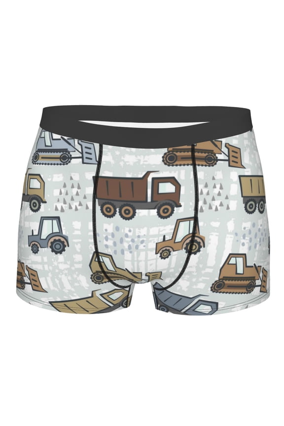 Tractor and Dumper Print Mens Underwear - Boxers for Men, Classic Briefs for Men