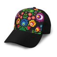 thumbnail image 1 of Naloa Traditional Floral Polish Adult adjustable Print Baseball Hat, Patchwork curved brim baseball capfor Men and Women, One Size, 1 of 5