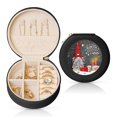 thumbnail image 1 of Naloa Traditional Scandinavian Dwarf Round Jewelry Box, Travel Jewelry Organizer, 3.9 x 3.9 x 2in Jewelry Storage Box for Women-Black, 1 of 7
