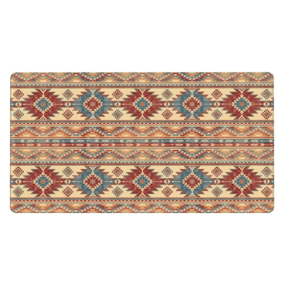 Naloa Traditional Tribal Aztec Gaming Mouse Pad Large Mouse Mat Long Extended Desk Pad Non-Slip Rubber Mice Pads Stitched Edges Thin Pad (16x29.5 Inch)