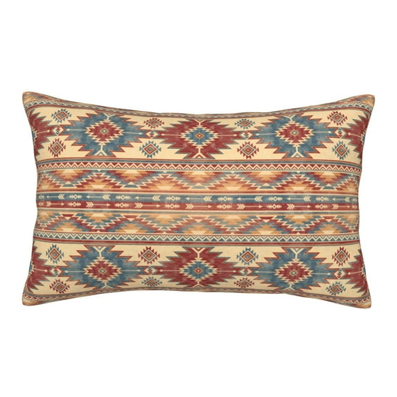 Naloa Traditional Tribal Aztec Pillowcase, Throw Pillowcase, Wrinkle-Free, Stain-Resistant with Hidden Zipper for Bedroom Sofa - 14"x20"
