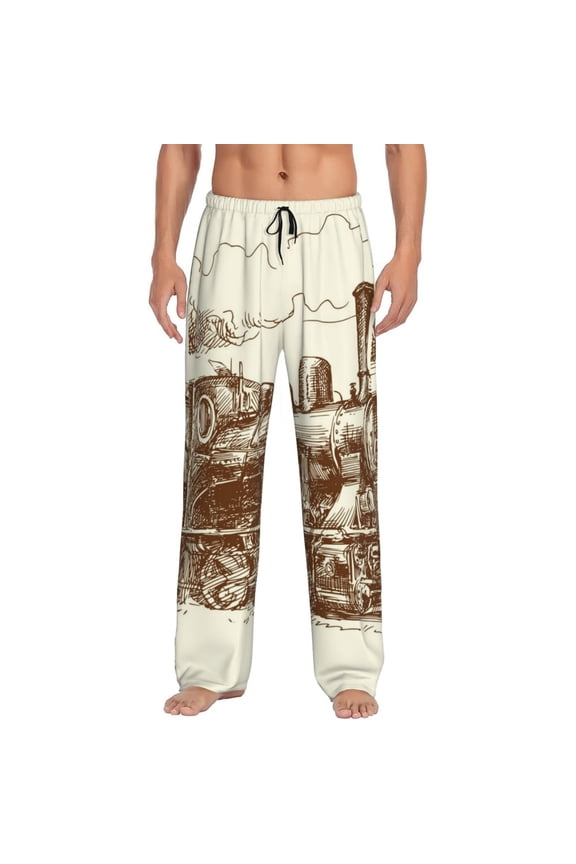Train Pajama Pants Men, PJ Bottoms, Sleep & Lounge Pants-XX-Large