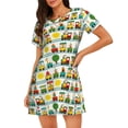 thumbnail image 1 of Naloa Train With Animals Print Women Nightgowns,Womens Loungewear,Short Sleeve Sleepwear,Comfy Ladies Nightdress, 1 of 6