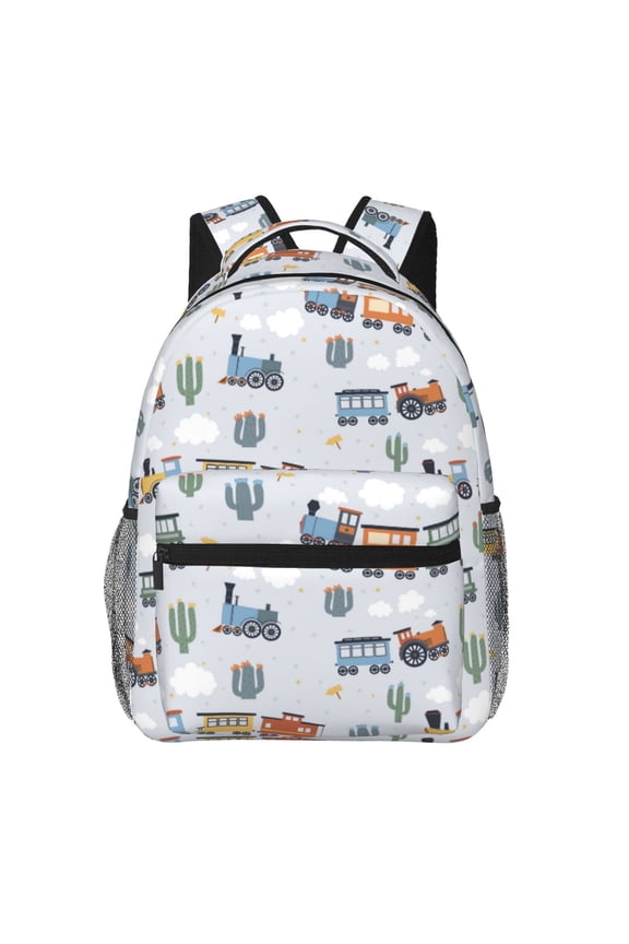 Trains And Cactuse Print Solid Color Tie Formal Necktie for MenSuitable for business, daily life, work