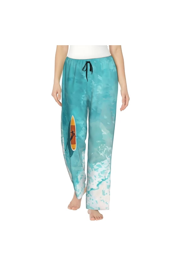 Tranquil Ocean Canoe Journey Pajamas Pants for Women, Lounge for Women,Women’s Pajama Lounge Pants-Medium