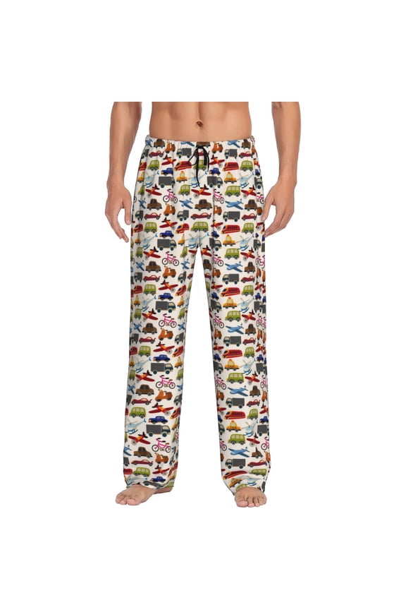 Transport Pajama Pants Men, PJ Bottoms, Sleep & Lounge Pants-Medium