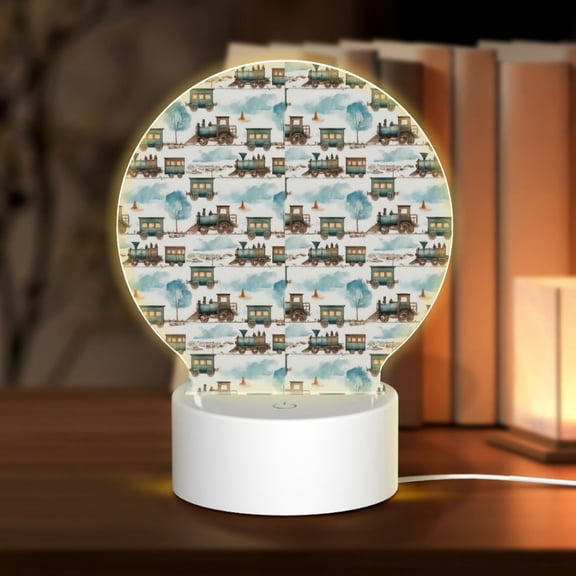Naloa Transport Train Acrylic LED Night Light Custom LED Lights Personalized Nightlight Customized Gifts for Family Couples Friends
