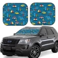 thumbnail image 1 of Naloa Transportations with Buildings Print 2-Piece Windshield Sunshade,Foldable Car Front Window Sun Shades,for Most Sedans SUV Truck-Large, 1 of 6