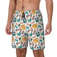 thumbnail image 1 of Naloa Travel Elements Print Men Swim Trunks with Compression Liner ,Board Shorts,Men's Swim Shorts with Drawstring and Elastic Waistband-X-Large, 1 of 6