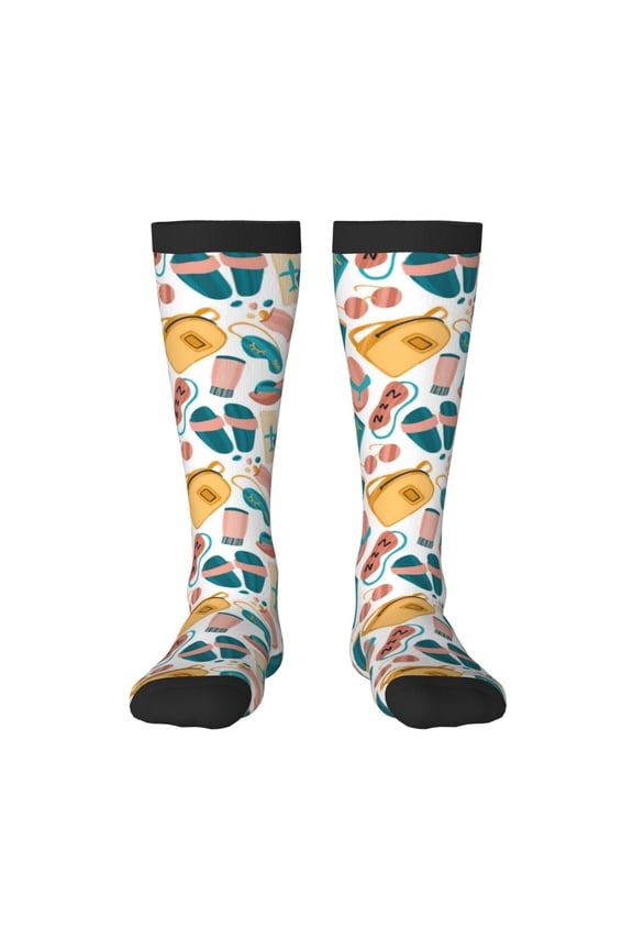 Travel Elements Thigh High Socks Extra Long Stretchy Sock Women Over Knee High Opaque Stocking Daily Wear