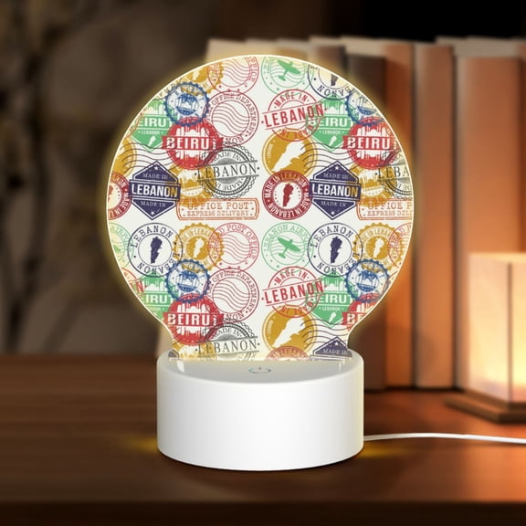 Naloa Travel Stamp Acrylic LED Night Light Custom LED Lights Personalized Nightlight Customized Gifts for Family Couples Friends