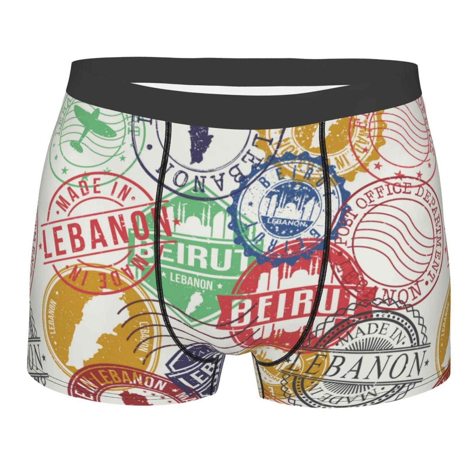 Naloa Travel Stamp Print Mens Underwear - Boxers for Men, Classic ...
