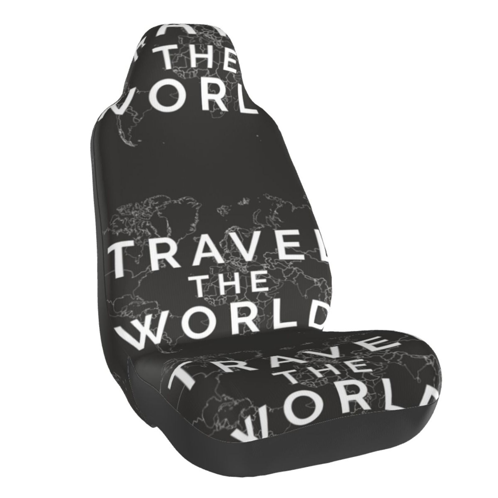 Naloa Travel The World1 Car Seat Covers Universal Front Seat Coves for Car Accessories ,Padded Car Covers for Automotive, SUV, Truck, and Van