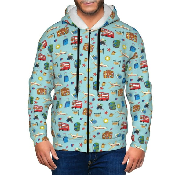 Naloa Travel1 Men’s Hoodies, Zip up Hoodie, Sweatshirts,Hoodies for Men Sizes S-3XL-X-Large