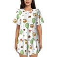 thumbnail image 1 of Naloa Tree Squirrel Women's Short-Sleeved Pajama Set, Loungewear, Summer pajamas, Breathable Cozy - X-Large, 1 of 9