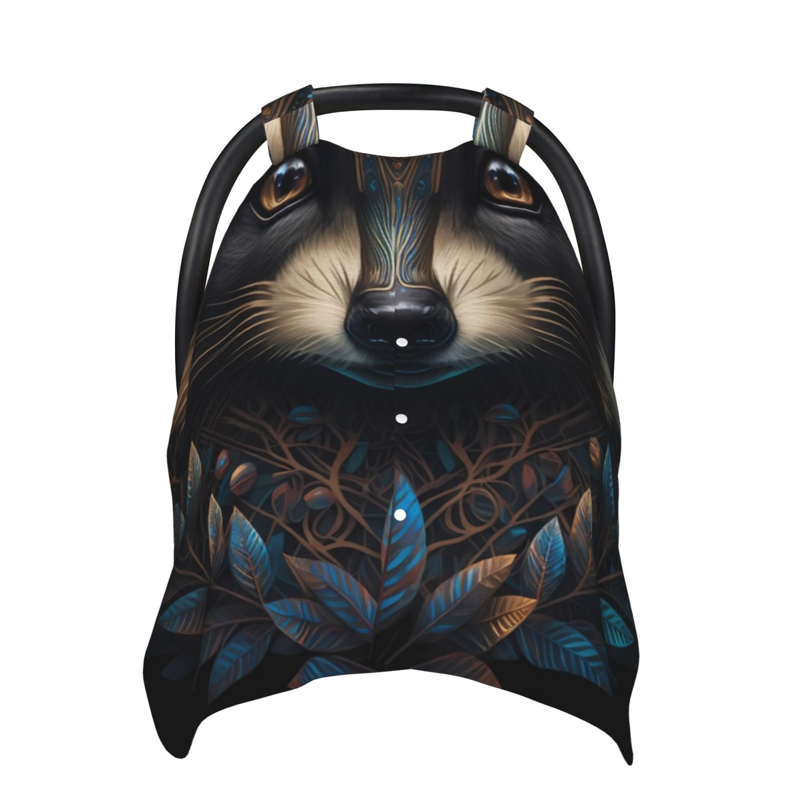 Naloa Tribal Style Raccoon Baby Car Seat Cover, Breathable Baby Carrier Cover, Multiuse Baby Carrier Cover & Nursing Breastfeeding Cover