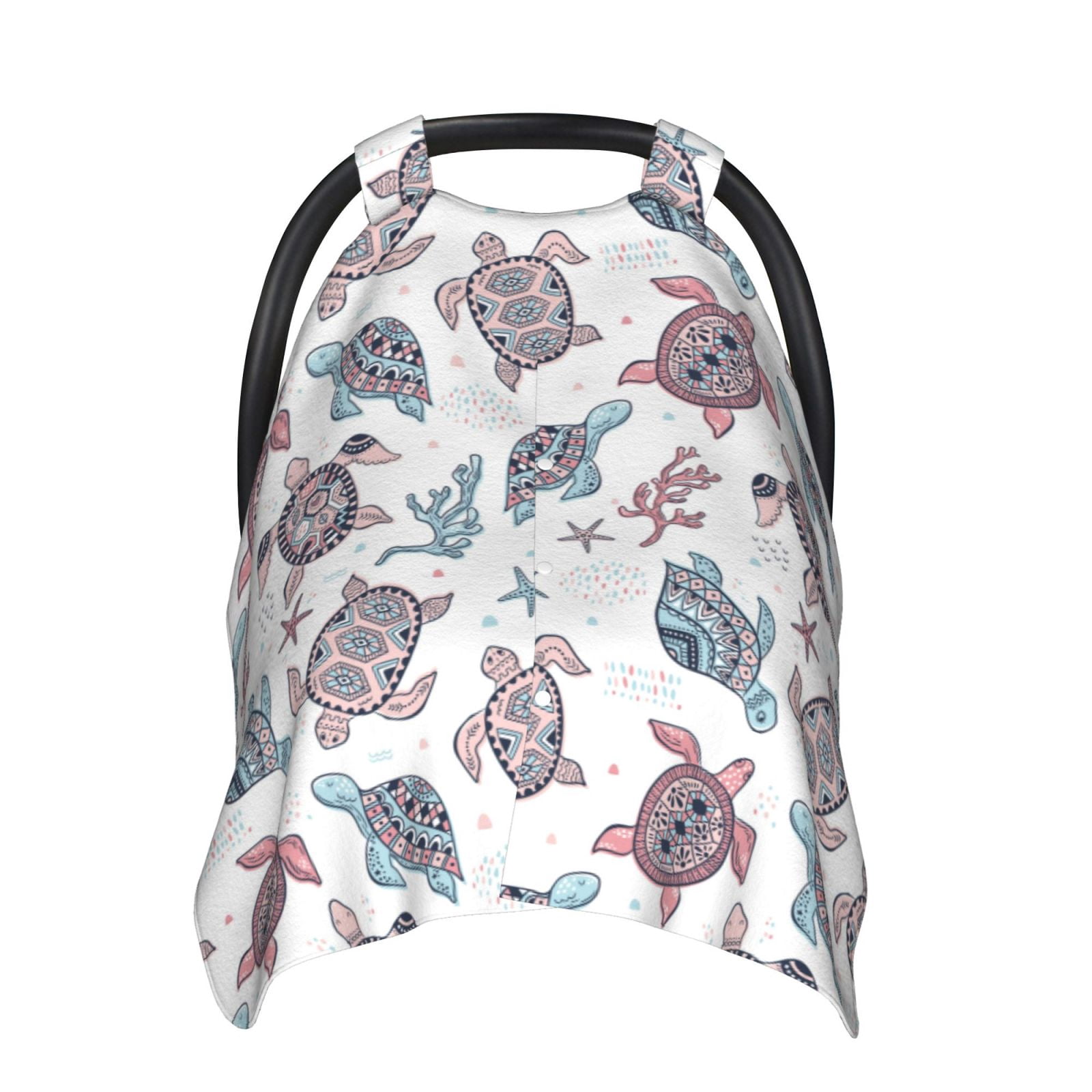 Naloa Tribal Style Turtle Baby Car Seat Cover, Breathable Baby Carrier Cover, Multiuse Baby Carrier Cover & Nursing Breastfeeding Cover