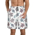 thumbnail image 1 of Naloa Tribal Style Turtle Men's Beach Shorts, Surfing shorts, Swim trunks, Quick Dry Swim Trunks for Surfing Beach Fun - 3X-Large, 1 of 9
