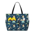 thumbnail image 1 of Naloa Tropical Animals Large Capacity Beach Bag, Waterproof Sandproof Beach Swim Pool Bag Tote Bag for Women, 1 of 7
