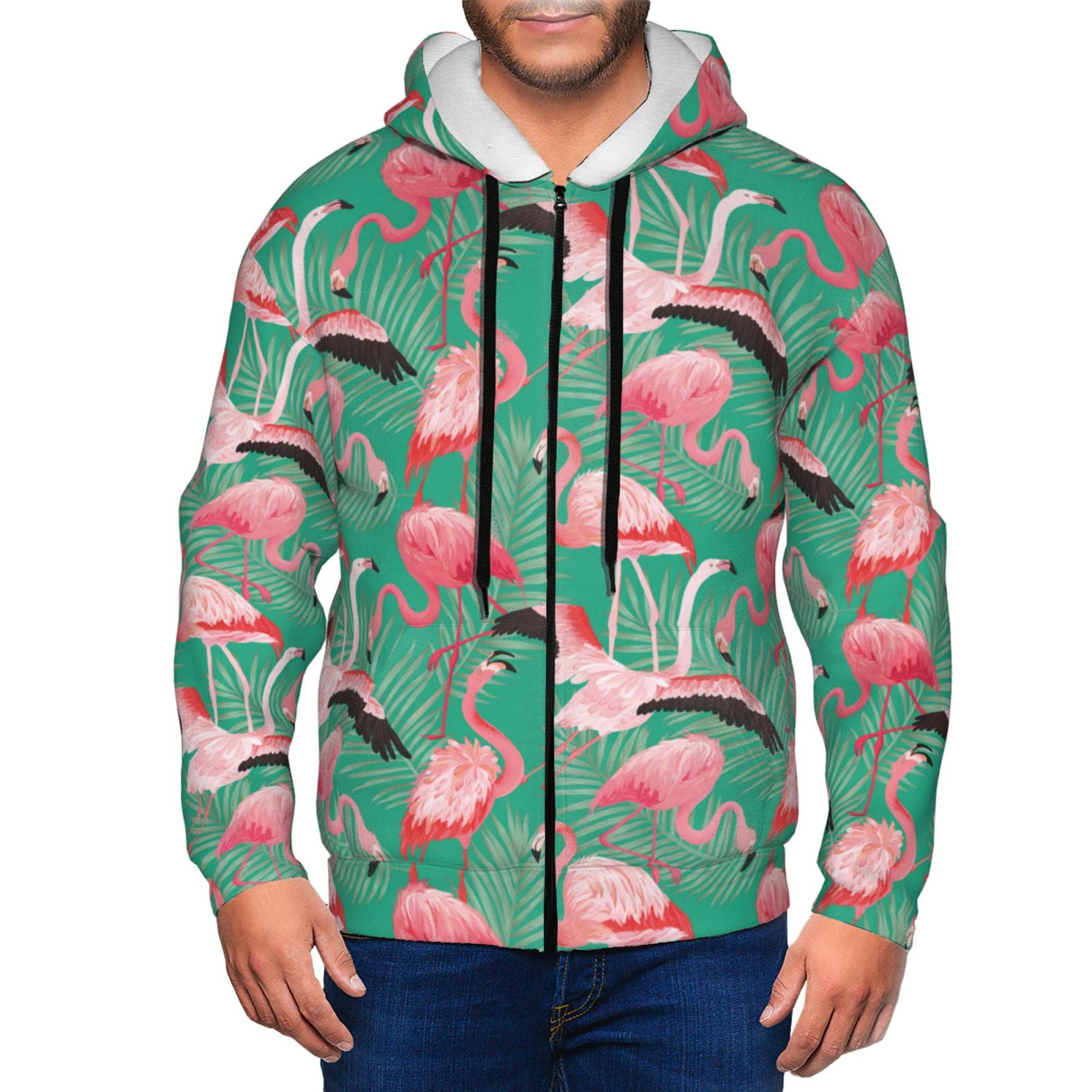Naloa Tropical Flamingo Men’s Hoodies, Zip up Hoodie, Sweatshirts ...