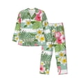thumbnail image 1 of Naloa Tropical Flamingo Men’s Pajamas Set - Long Sleeve Button Down Sleep Shirt and Pajama Bottoms Sleepwear Set-XX-Large, 1 of 7