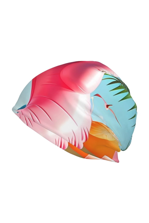Tropical Flamingo Pool Float Beanie for Men Women Knitted Unisex Winter Hat Beanies Cap Knit Cuffed Beanies Hats