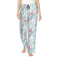 thumbnail image 1 of Naloa Tropical Flamingo Print Women’s Ultra-Soft Comfy Pajama Lounge Pants with Pockets & Drawstring, 1 of 8
