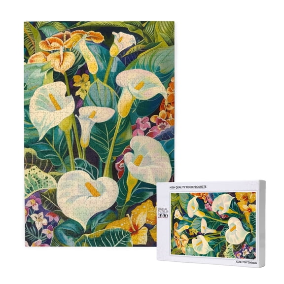 Naloa Tropical Floral Jungle Custom Puzzles Personalized Puzzle 1000 Pieces from Photo Custom Jigsaw Puzzle for Wedding, Graduation, (29.519.7in, Vertical)