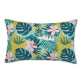 thumbnail image 1 of Naloa Tropical Floral Pillowcase, Throw Pillowcase, Wrinkle-Free, Stain-Resistant with Hidden Zipper for Bedroom Sofa - 14"x20", 1 of 9