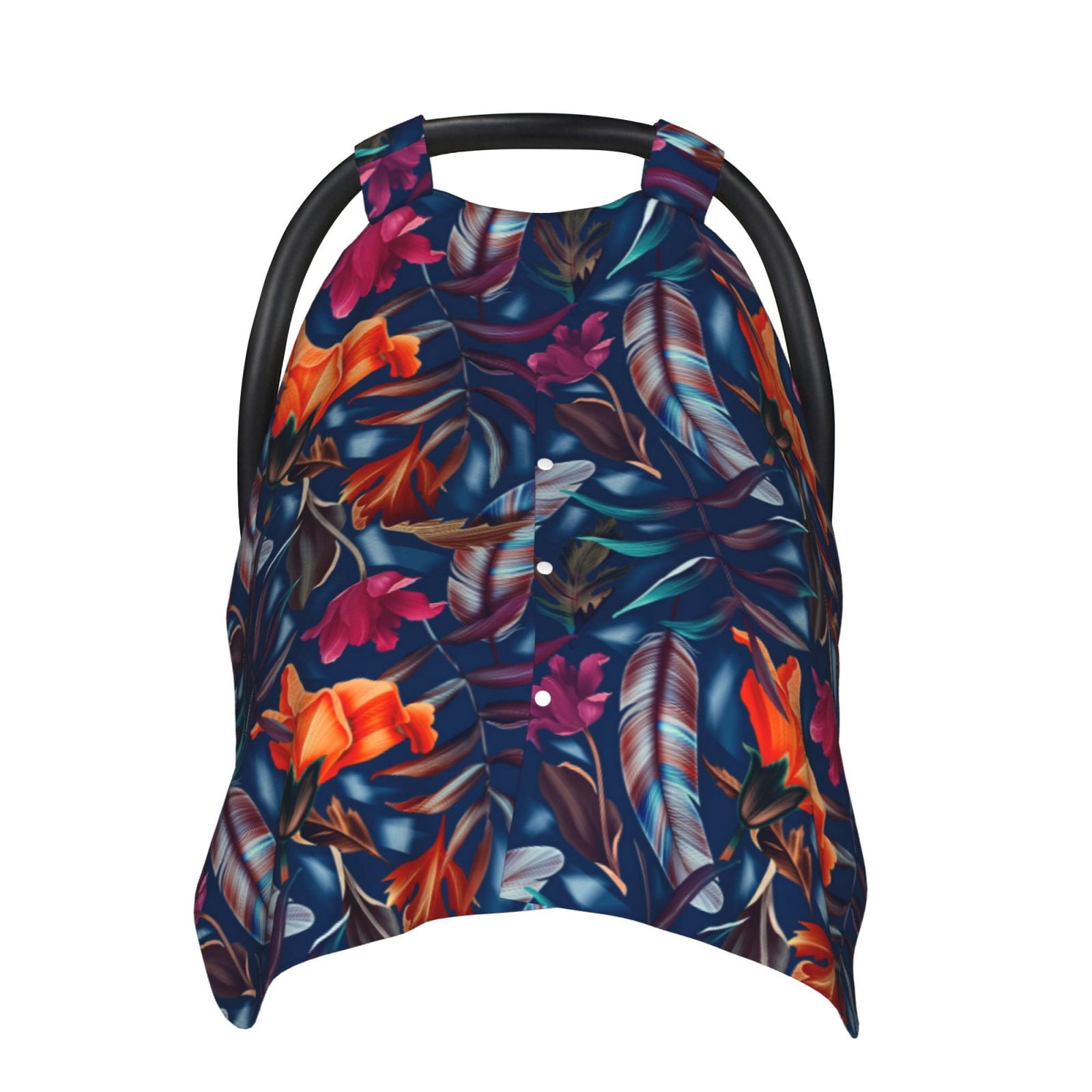 Naloa Tropical Flower Baby Car Seat Cover, Breathable Baby Carrier Cover, Multiuse Baby Carrier Cover & Nursing Breastfeeding Cover