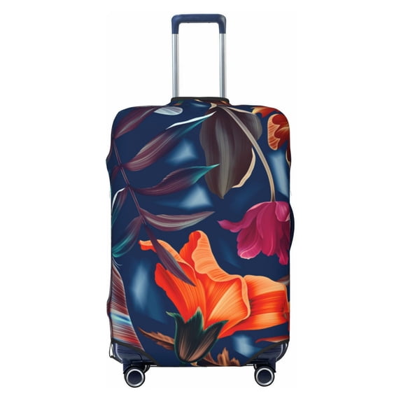 Naloa Tropical Flower Elastic Suitcase Protector, Travel Suitcase Protector Cover Fits 18-32in Suitcase - Small